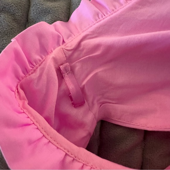 Lilly Pulitzer Elina Cotton Poplin Stretch Tiered Ruffle Pink Dress Size 0 - Picture 6 of 8